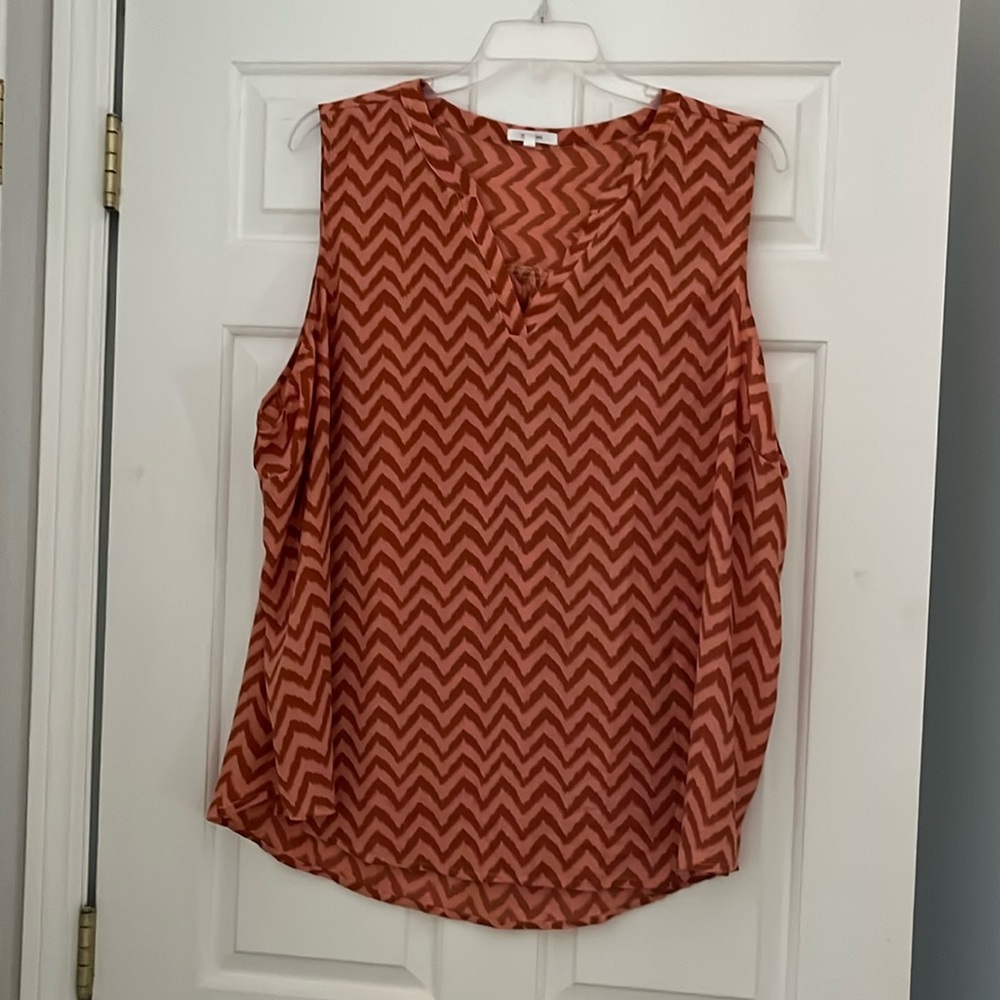 Maurice’s Atwood Sleeveless Blouse Pink Zig Zag Print 4X